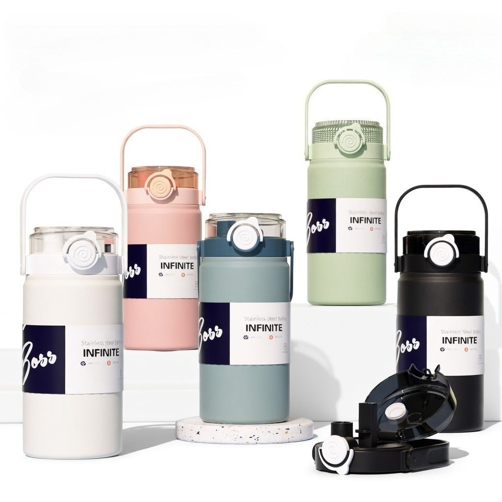 Large Capacity Dual-Drink Water Bottle with Integrated Handle