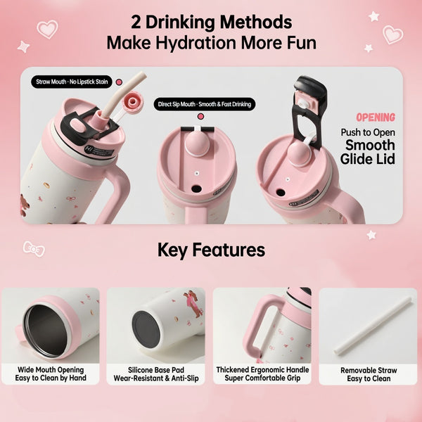 Matte Handled Dual-Sip Tumbler