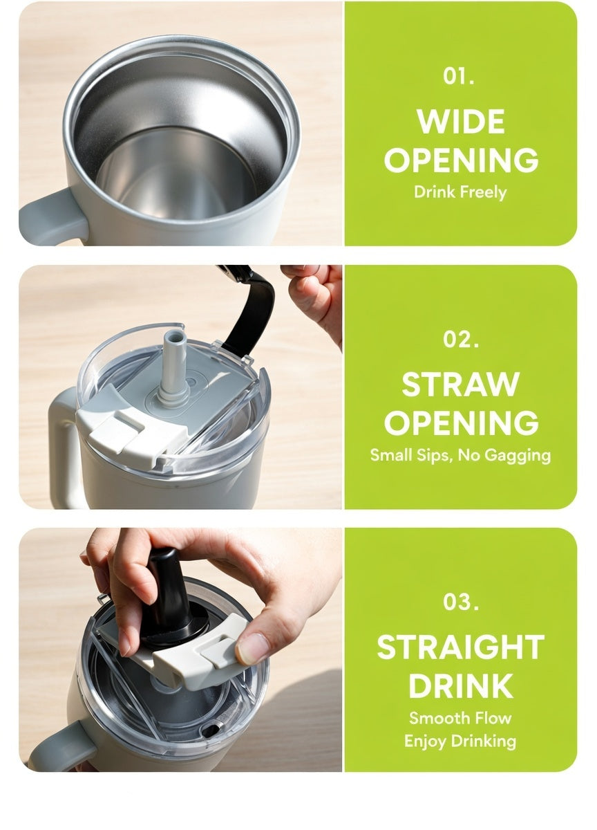 Matte Handled Straw Lid Travel Tumbler 25oz