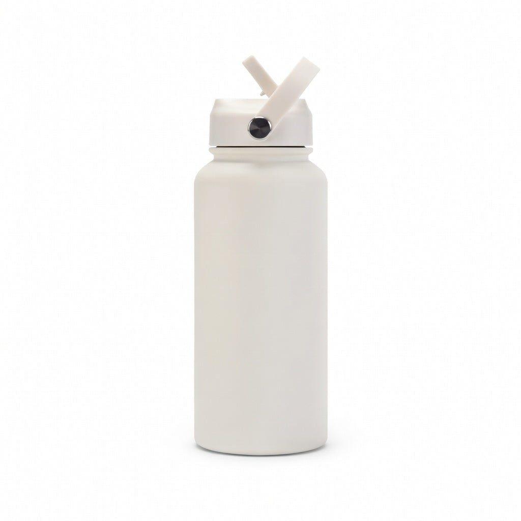 Matte Straw Lid Insulated Bottle