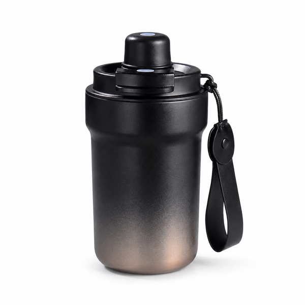Dual-Drink Insulated Coffee Tumbler with Handle