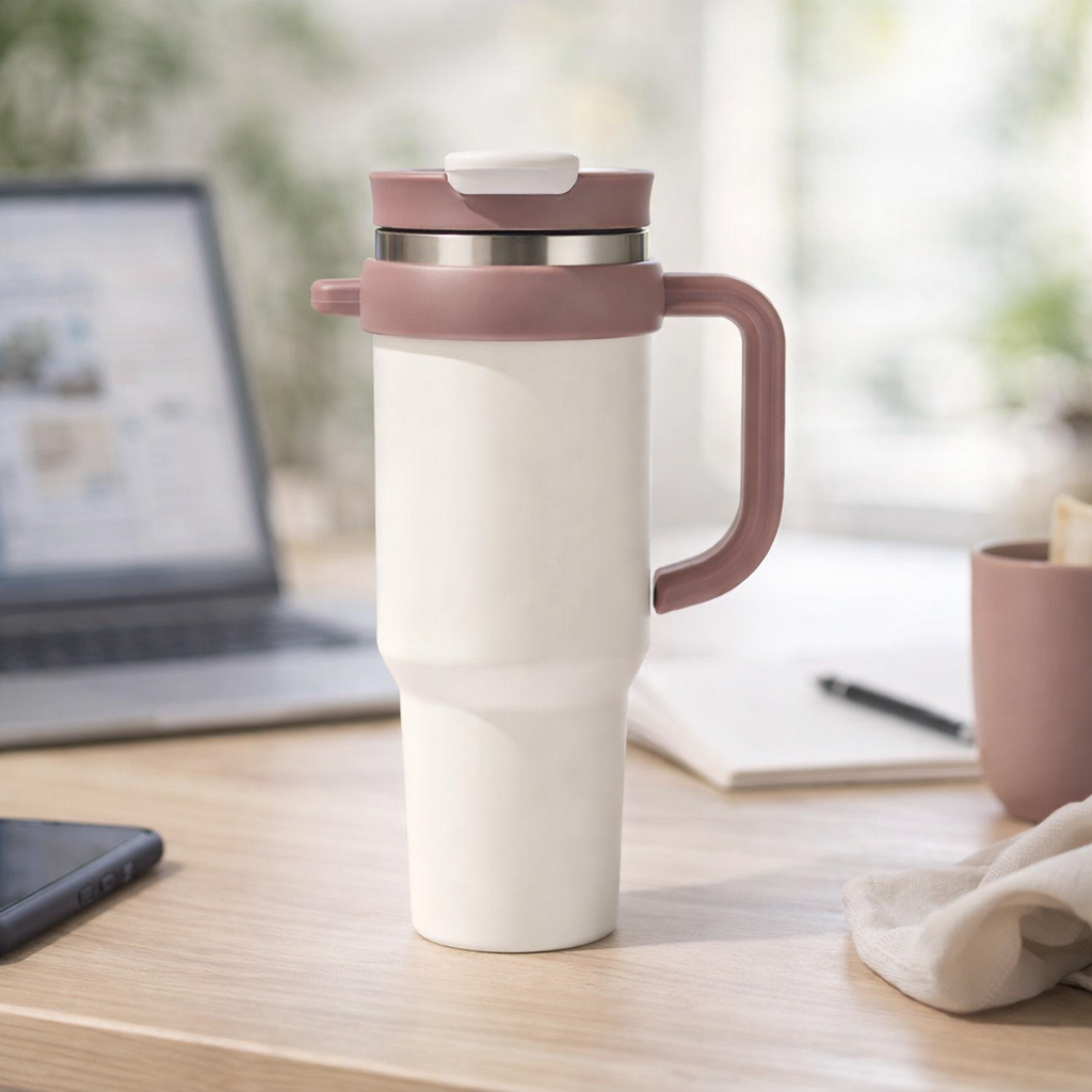 Handled Dual-Drink Travel Tumbler 40oz