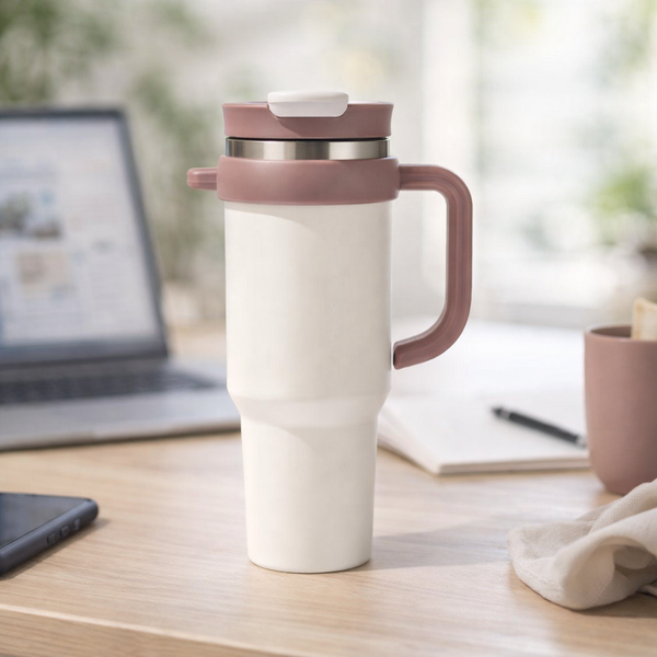 Handled Dual-Drink Travel Tumbler 40oz