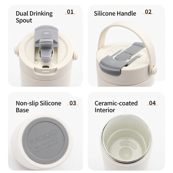 Ceramic Coated Double Drink Travel Tumbler 24oz