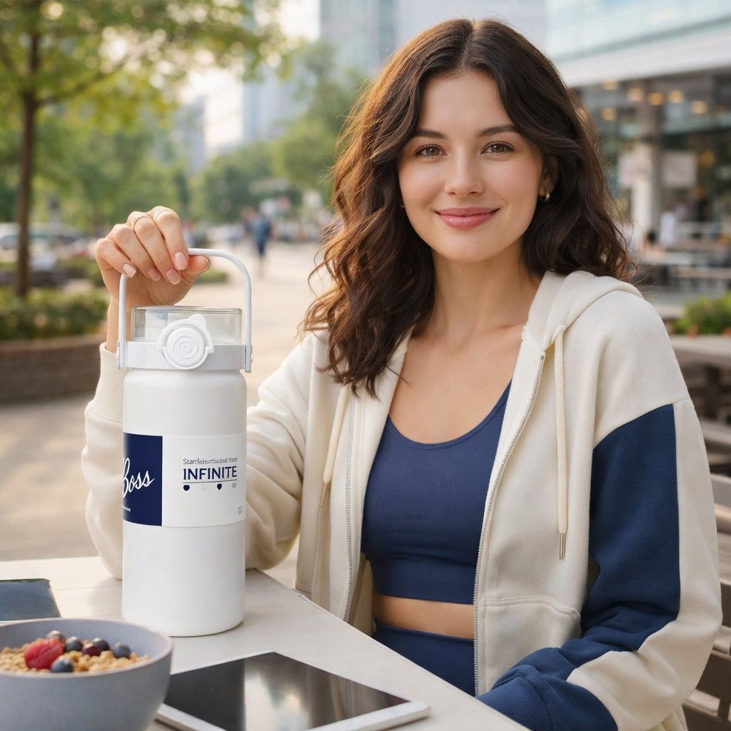 Large Capacity Dual-Drink Water Bottle with Integrated Handle