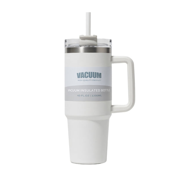 Handled Straw Lid Travel Tumbler 40oz