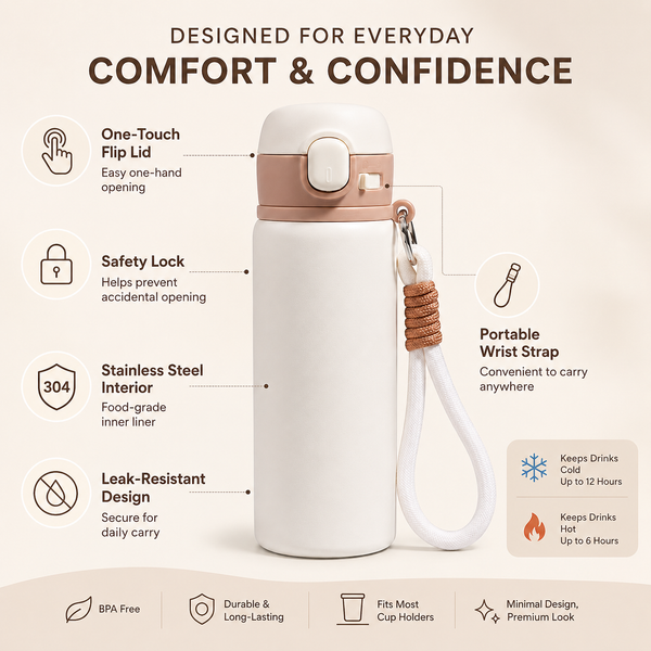 Flip-Top Tea Infuser Insulated Water Bottle