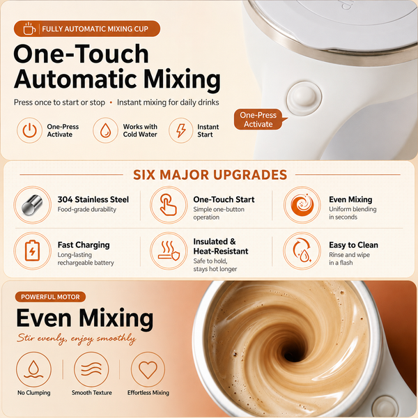Magnetic Self-Stirring Coffee Mug 13oz