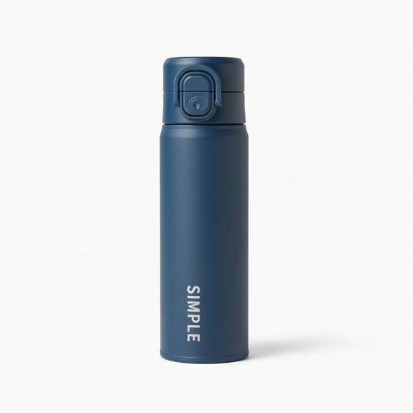 Matte Dual-Drinking Straw Lid Water Bottle 17oz