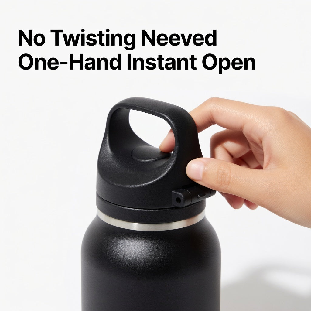 One-Touch Ceramic Lined Carry Handle Water Bottle 20oz