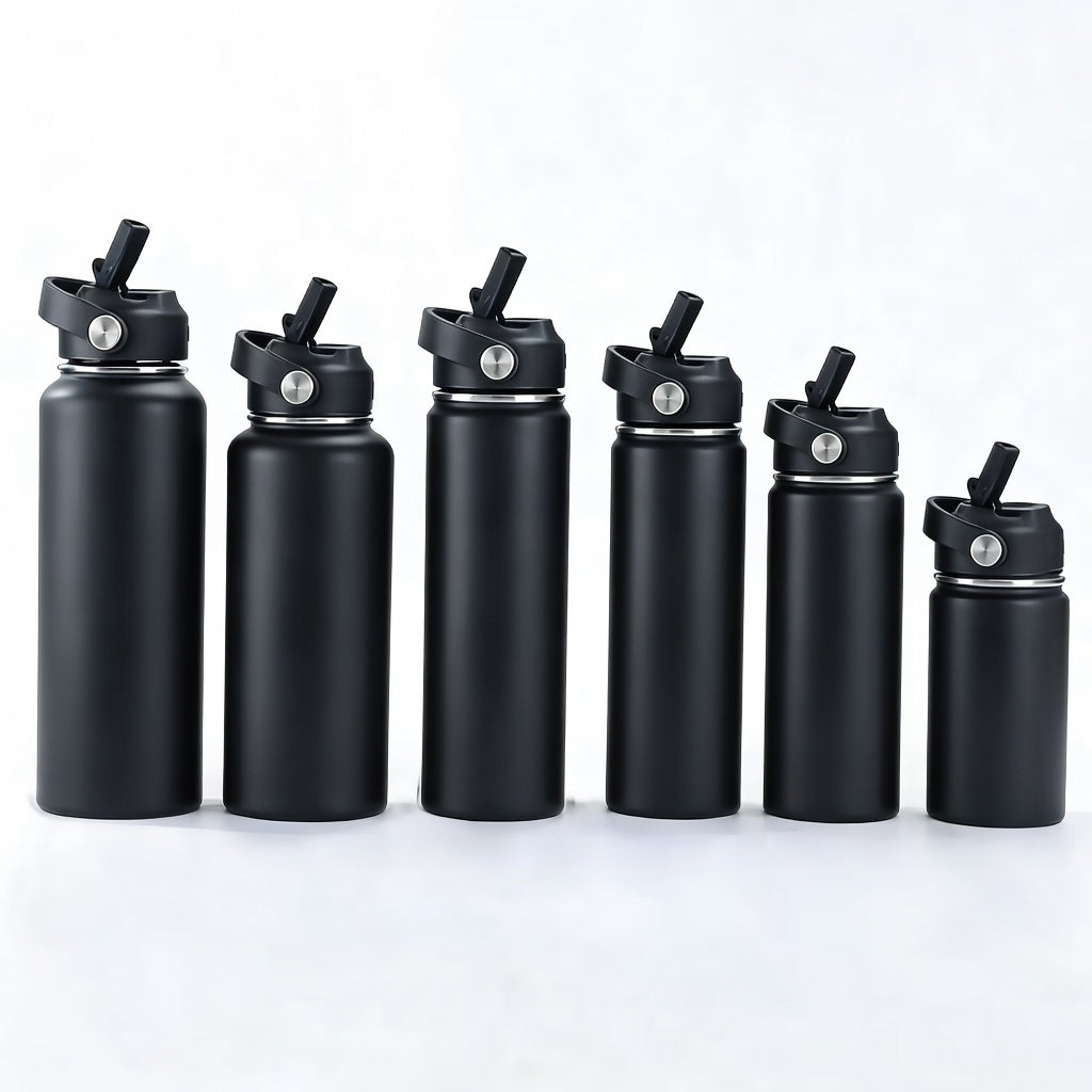 Straw Lid Insulated Water Bottle with Carry Handle