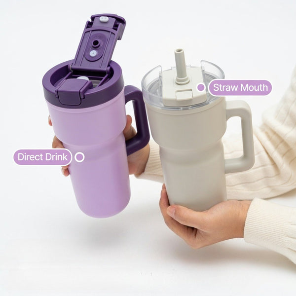 Matte Handled Straw Lid Travel Tumbler 25oz