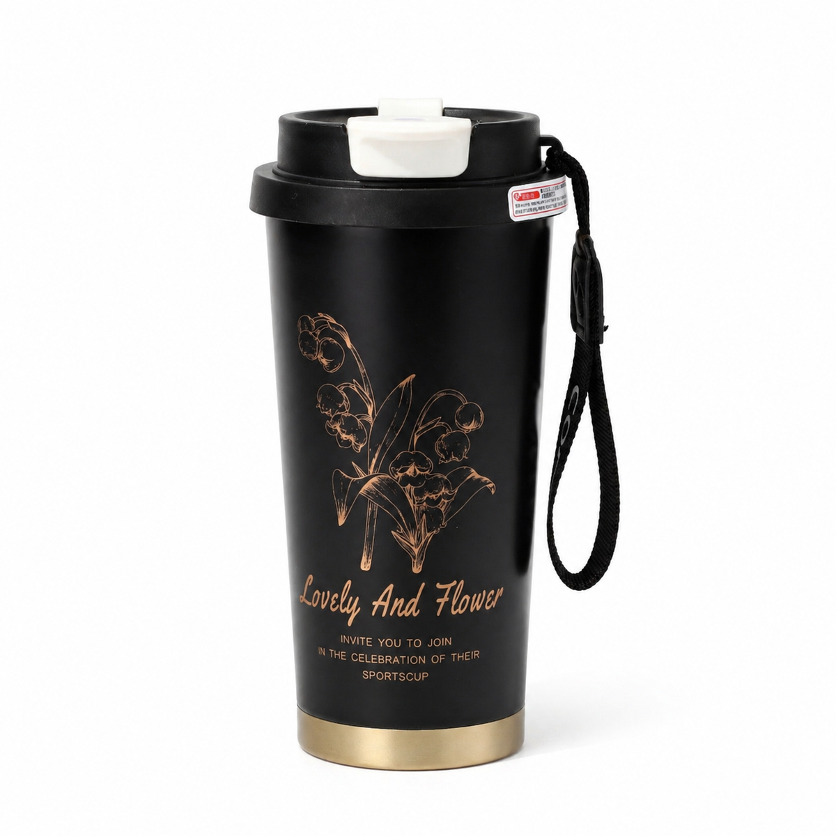 Lily of the Valley Triple-Lid Coffee Tumbler 18oz