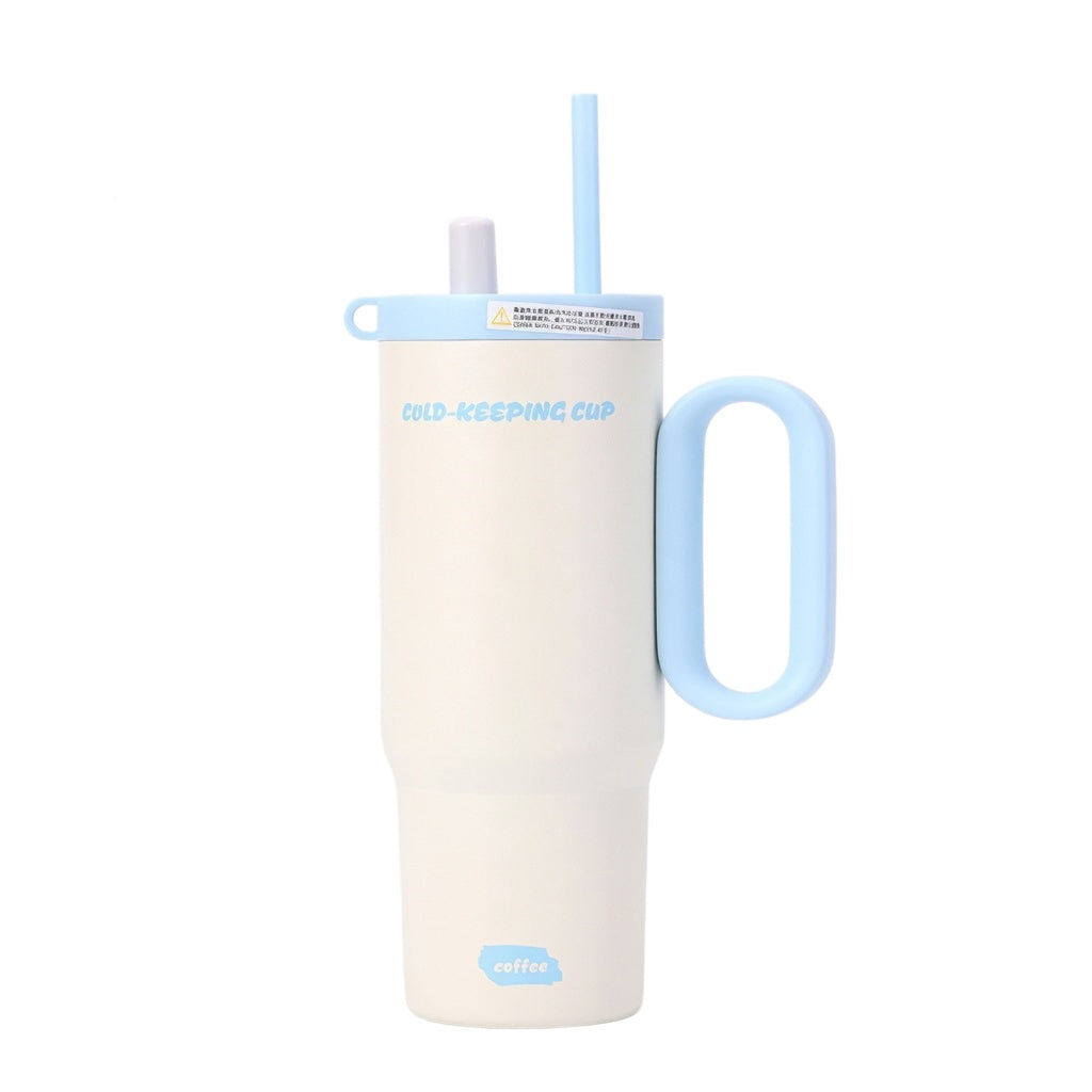 Matte Handled Tumbler with Dual-Drinking Lid 26oz