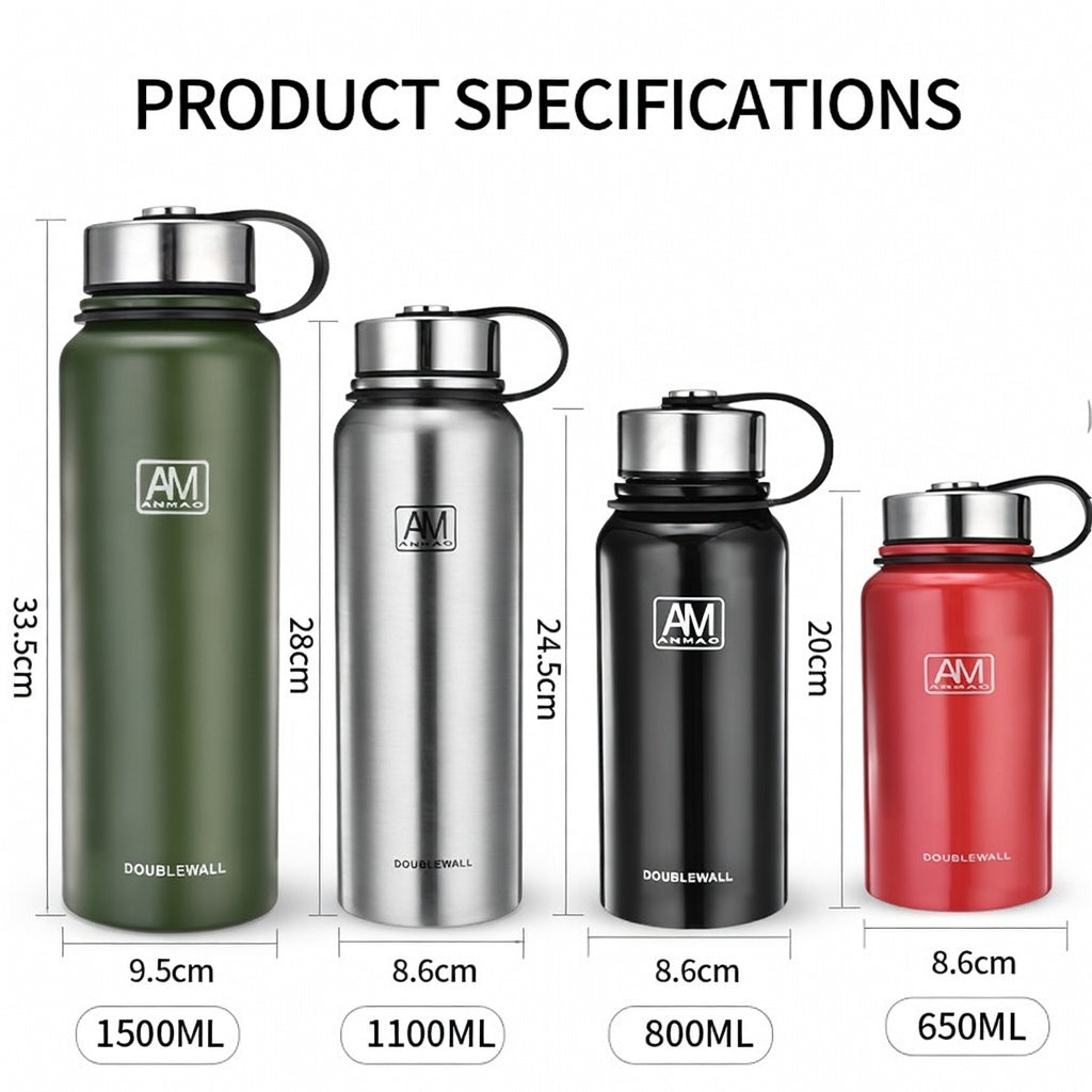 Wide Mouth Carry Handle Insulated Bottle