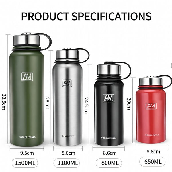 Wide Mouth Carry Handle Insulated Bottle