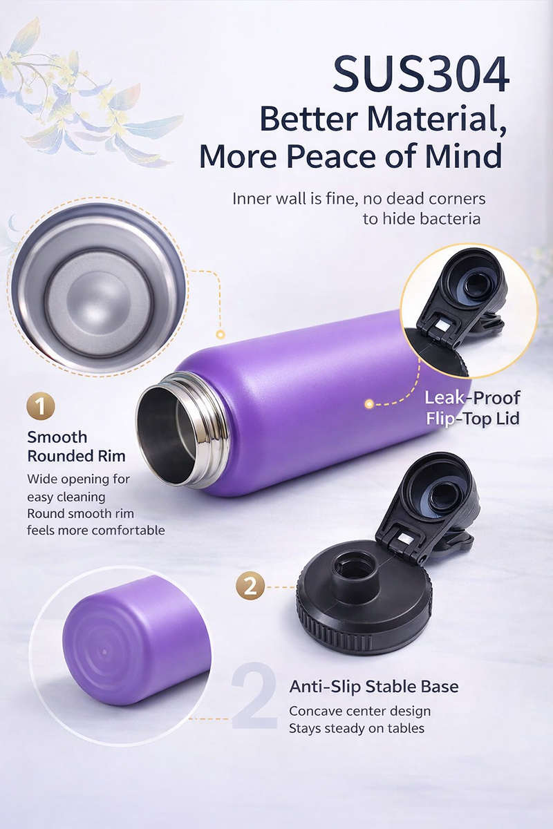 Carry Handle Insulated Outdoor Water Bottle