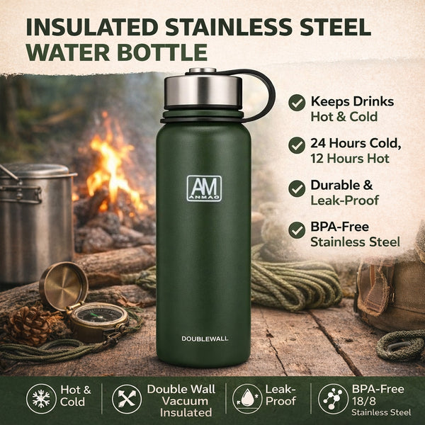 Wide Mouth Carry Handle Insulated Bottle