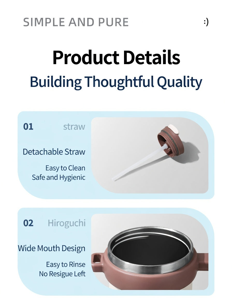 Handled Dual-Drink Travel Tumbler 40oz