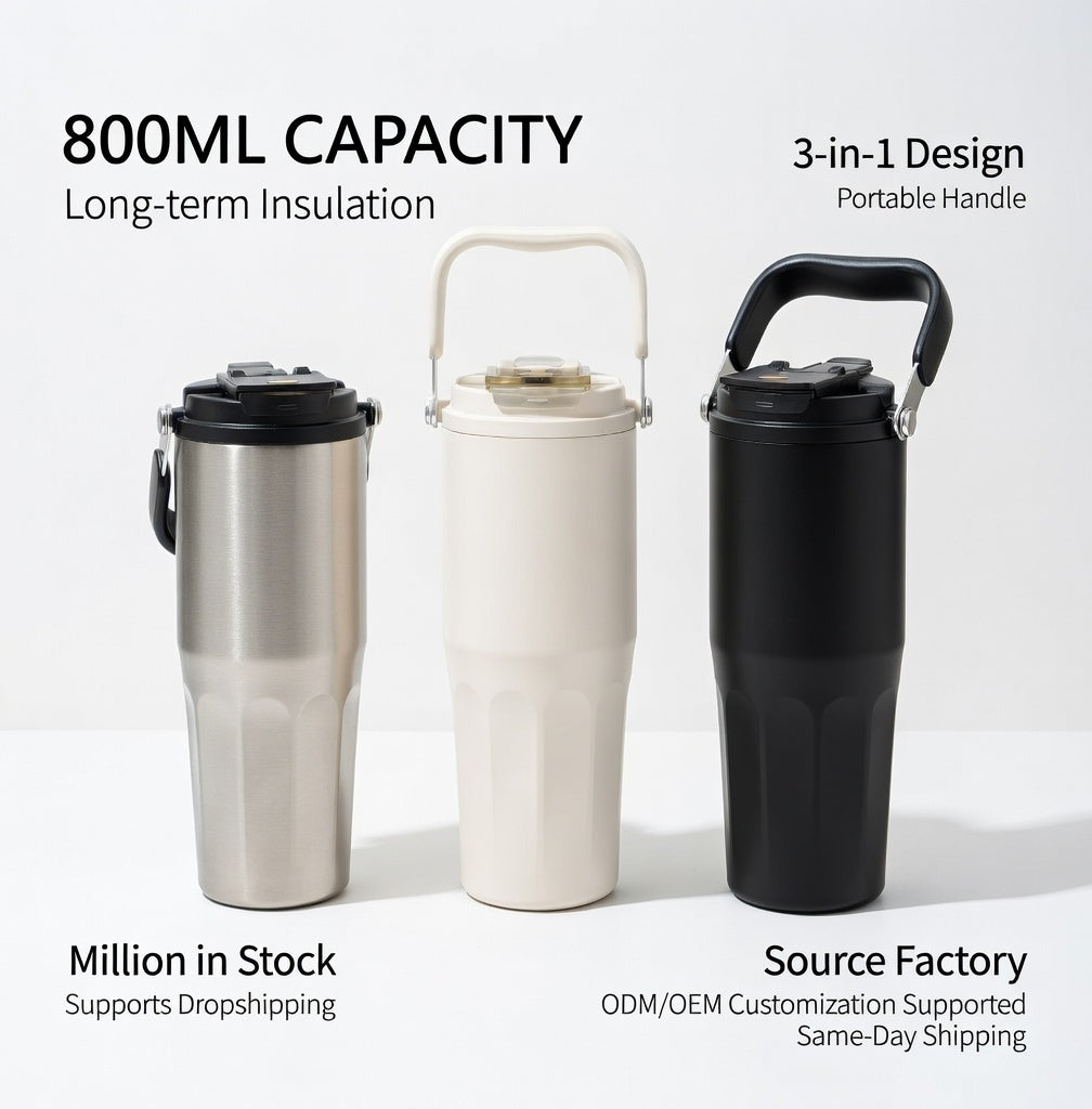 Ceramic Coated Carry Handle Tumbler 27oz