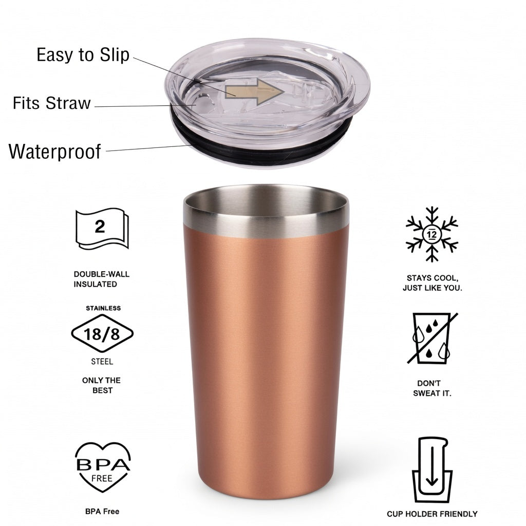 Powder Coated Skinny Straw Tumbler