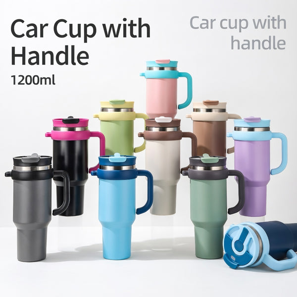 Handled Dual-Drink Travel Tumbler 40oz