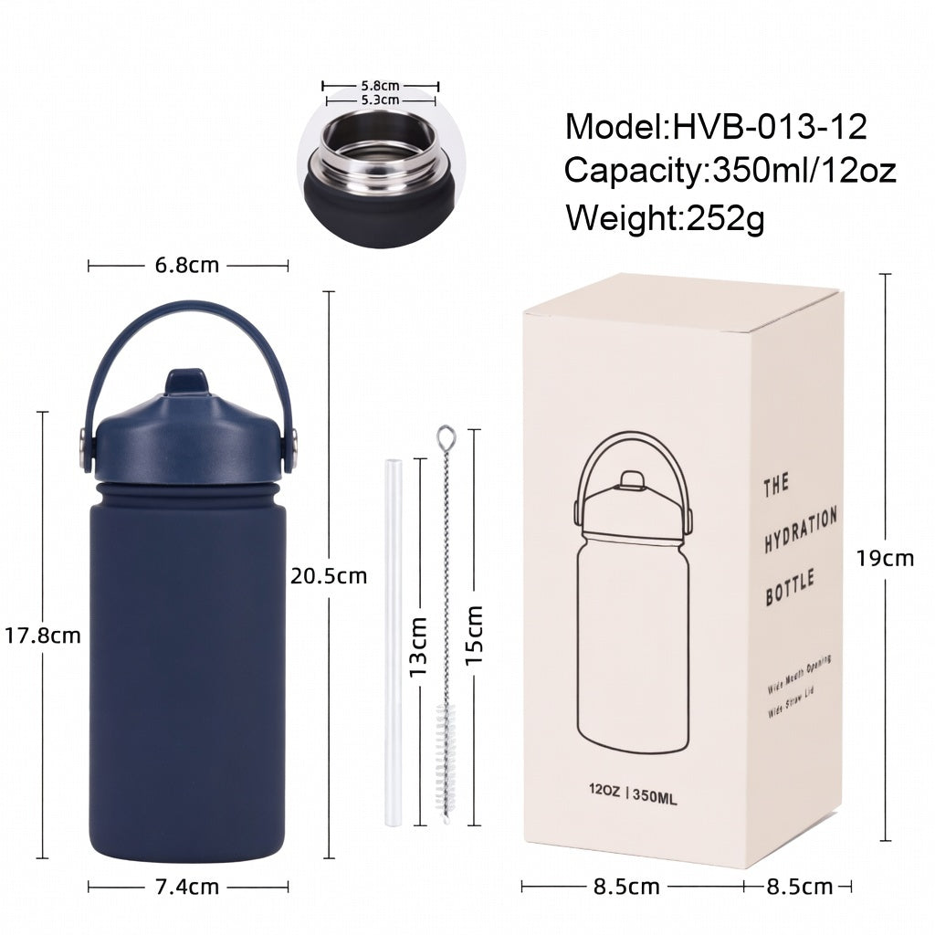 316L Stainless Steel Straw Lid Bottle
