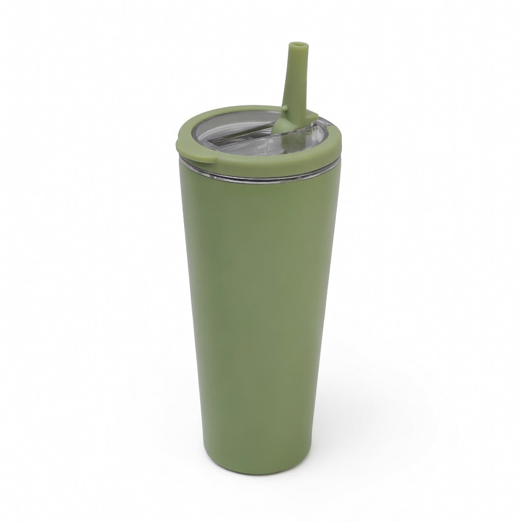 Integrated Ring Handle Straw Tumbler