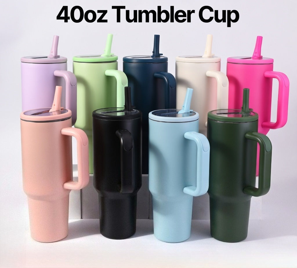 Insulated Handled Straw Tumbler