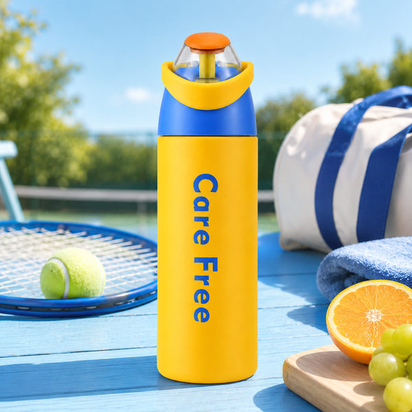 Dual-Drink Straw Lid Insulated Water Bottle 24oz