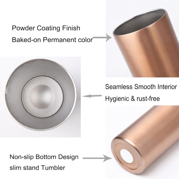 Powder Coated Skinny Straw Tumbler