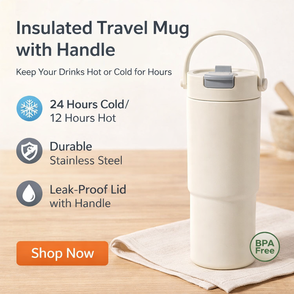 Ceramic Coated Double Drink Travel Tumbler 24oz