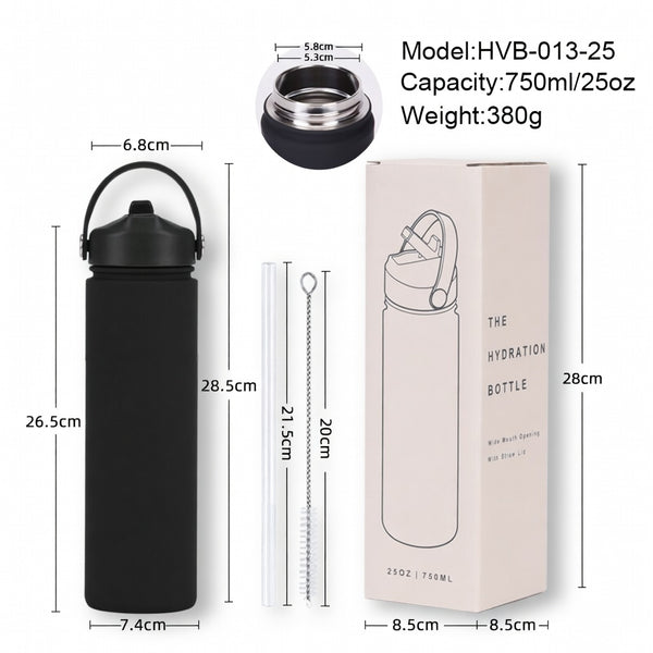 Wide Mouth Straw Lid Bottle 25oz