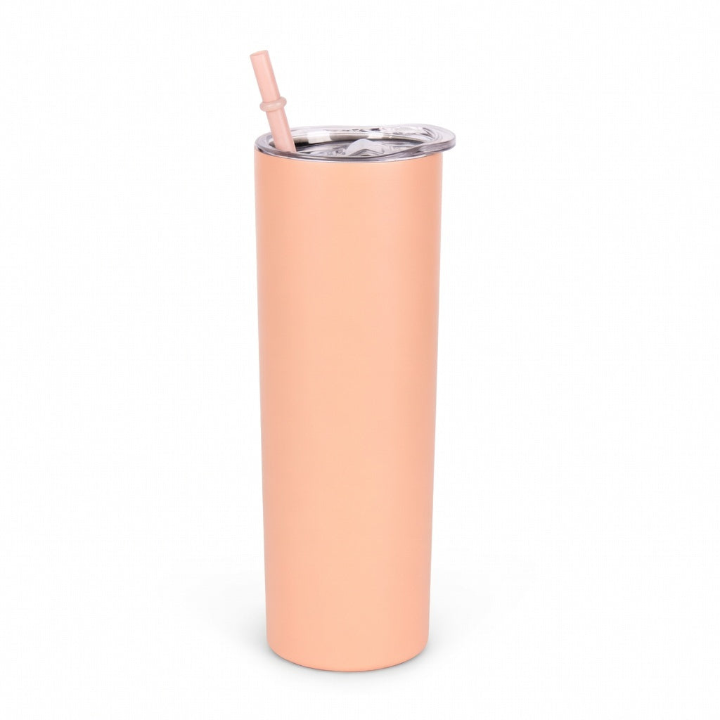 Powder Coated Skinny Straw Tumbler