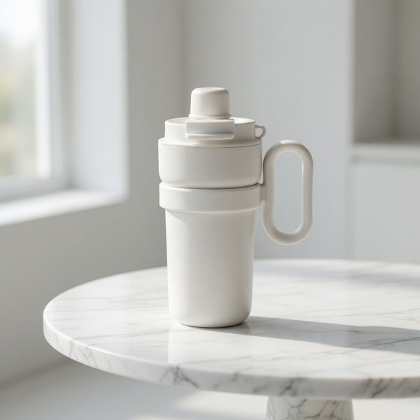 Dual-Drink Insulated Coffee Tumbler with Handle