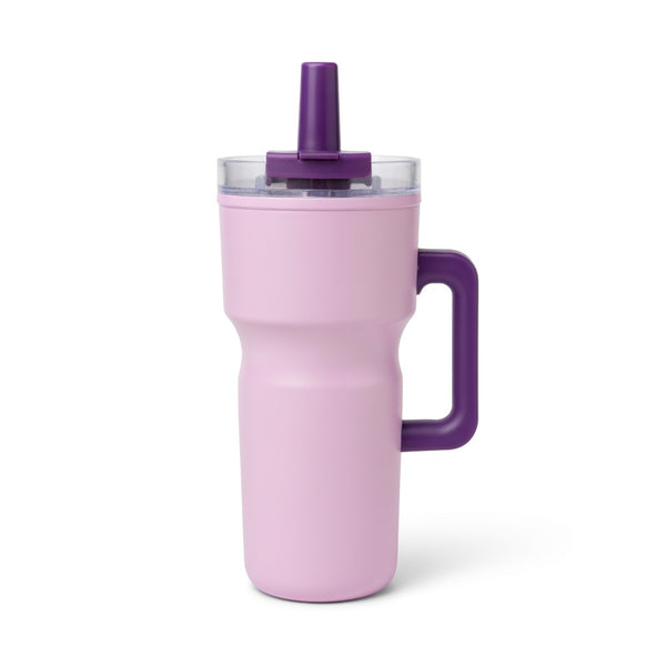 Matte Handled Straw Lid Travel Tumbler 25oz