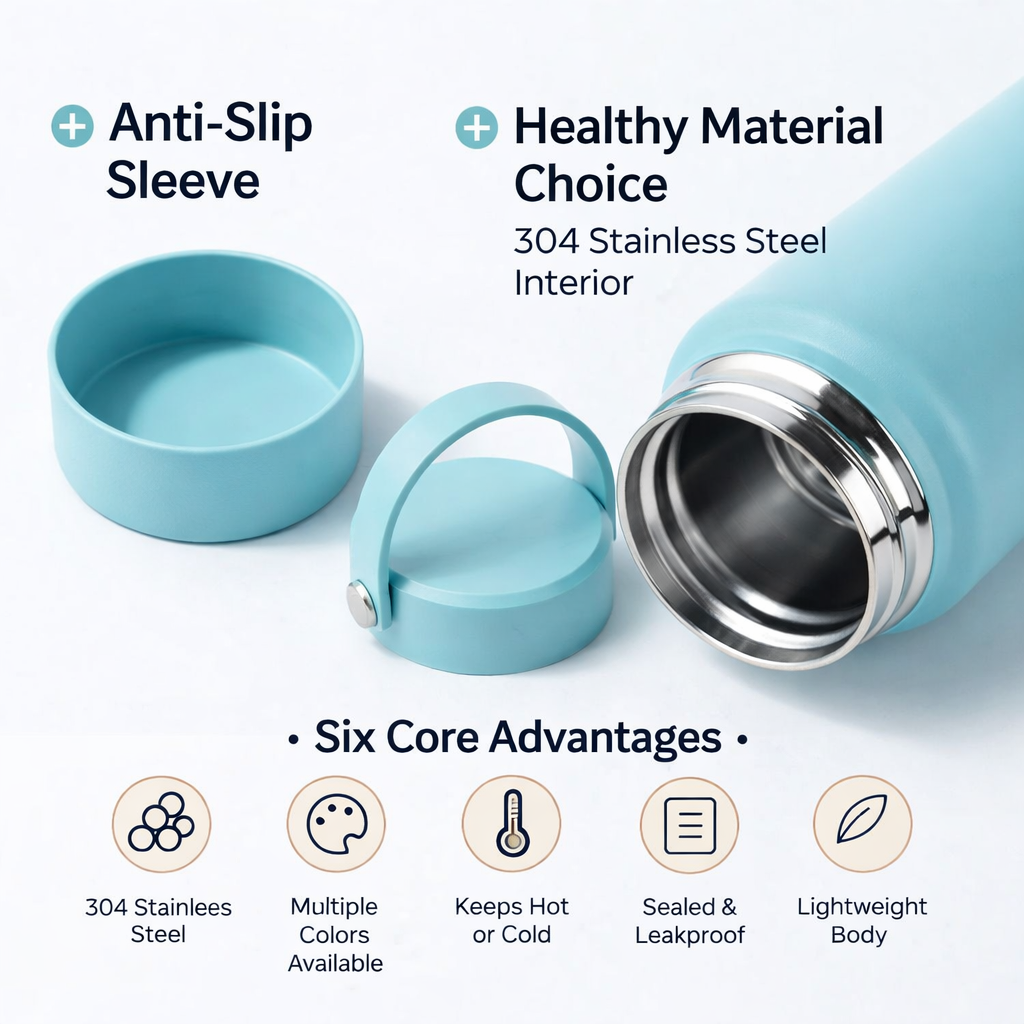 Wide Mouth Carry Handle Water Bottle