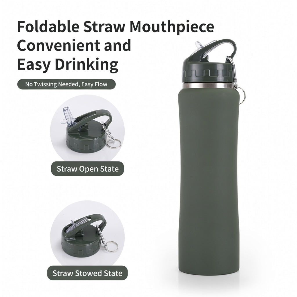 Insulated Straw Lid Water Bottle