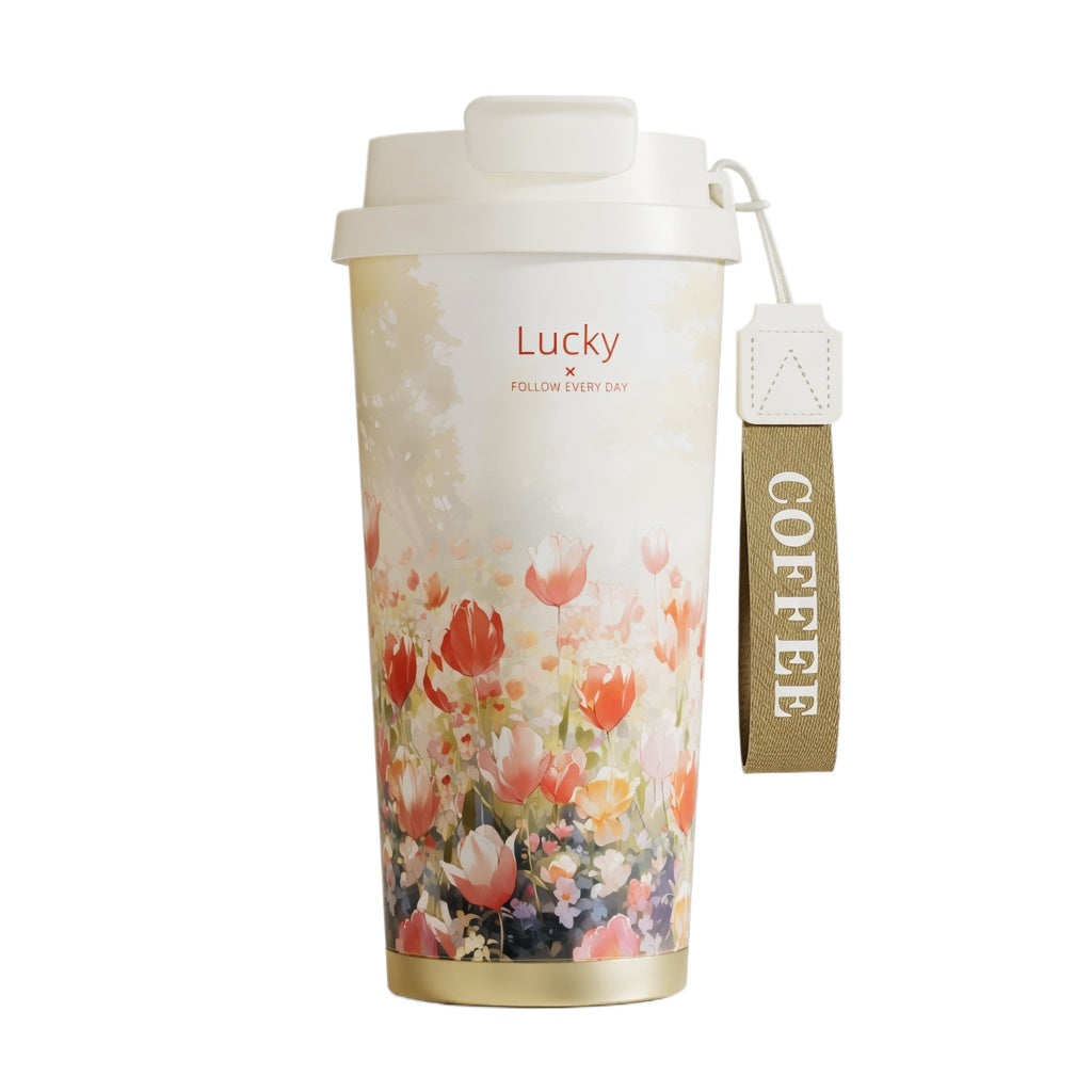 Ceramic Lined Dual-Sip Insulated Coffee Tumbler 18oz