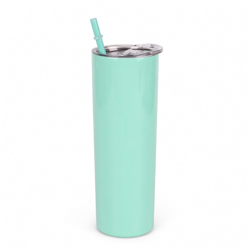 Powder Coated Skinny Straw Tumbler