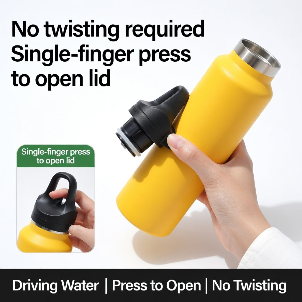 One-Handed Quick-Open Insulated Bottle 24oz