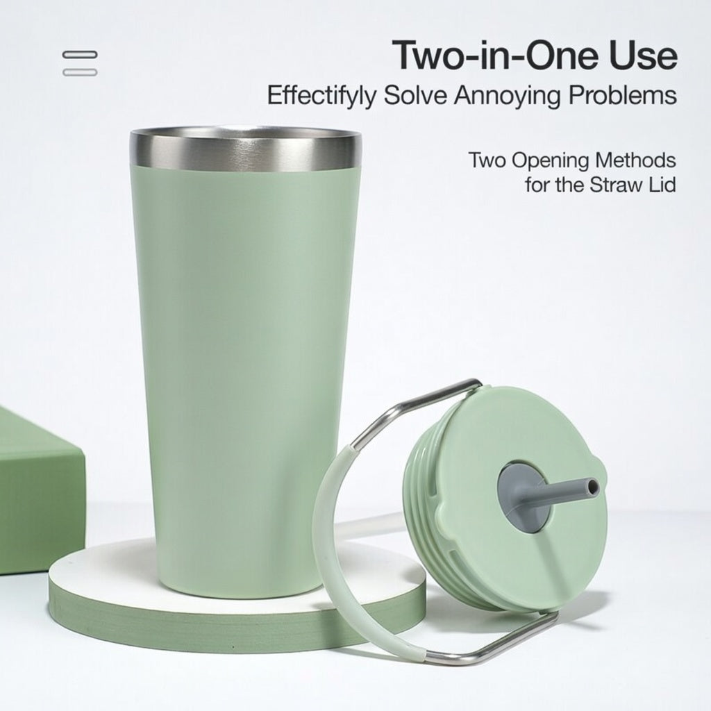 Handled Straw Travel Tumbler - 20oz