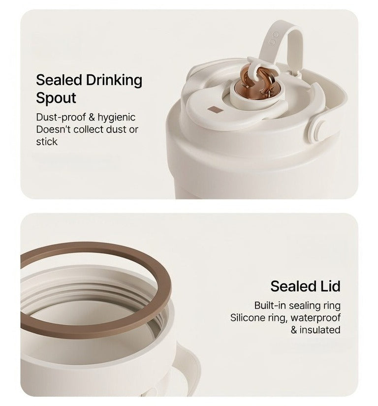 Ceramic Lined Handled Travel Tumbler 26oz