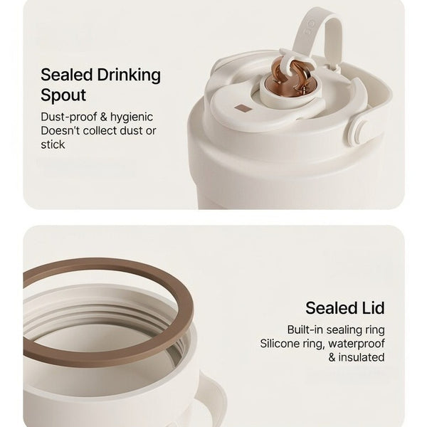 Ceramic Lined Handled Travel Tumbler 26oz