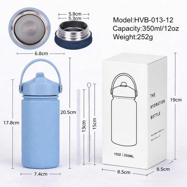 316L Stainless Steel Straw Lid Bottle