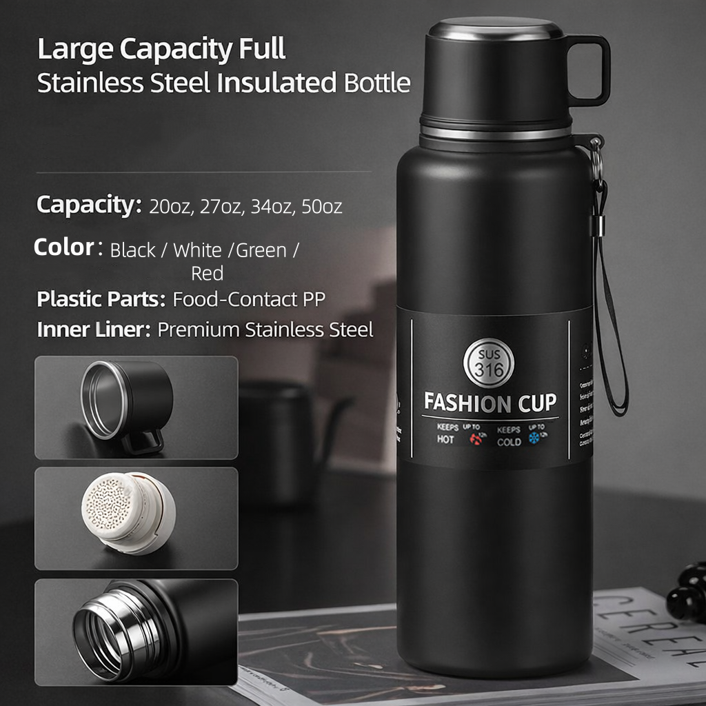 316 Stainless Steel Tea Infuser Bottle with Cup Lid