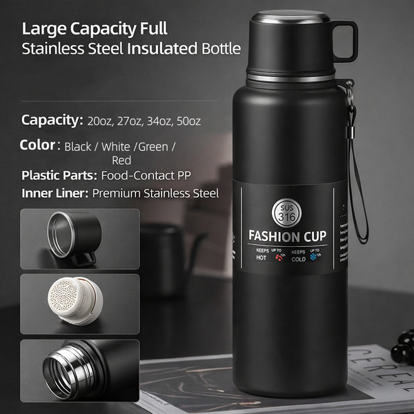 316 Stainless Steel Tea Infuser Bottle with Cup Lid
