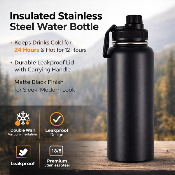 Wide Mouth Carry Handle Insulated Bottle