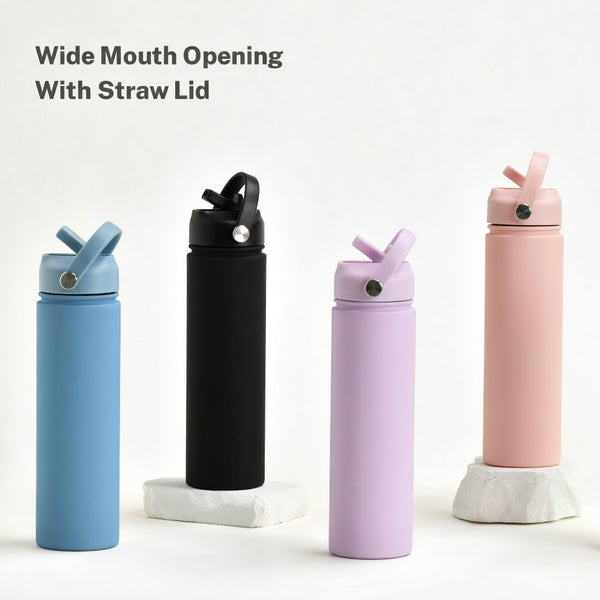 Wide Mouth Straw Lid Bottle 25oz