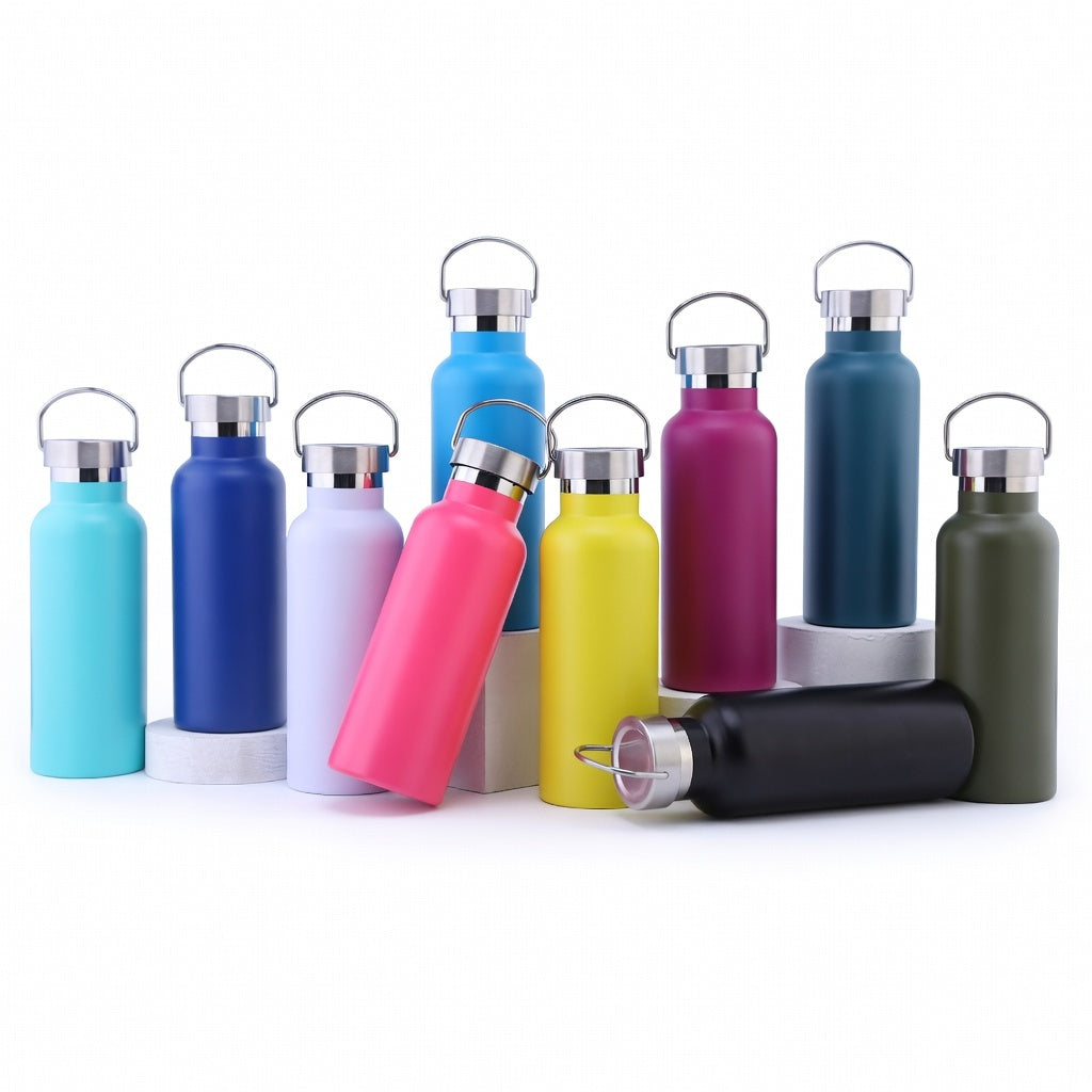 Wide Mouth Stainless Steel Bottle with Carry Handle